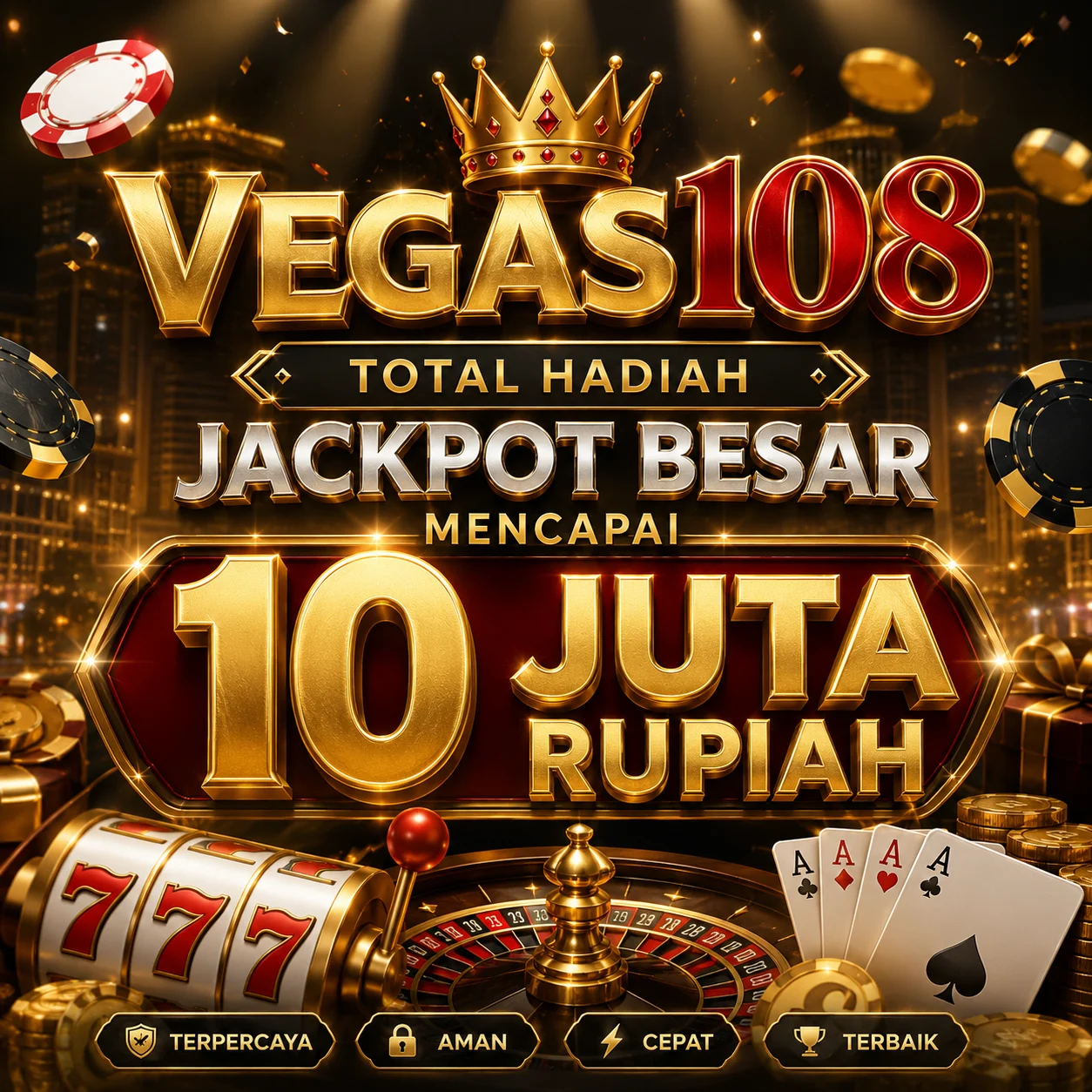 Vegas108 ⥱ Total Hadiah Jackpot Besar Mencapai 10 Juta Rupiah
